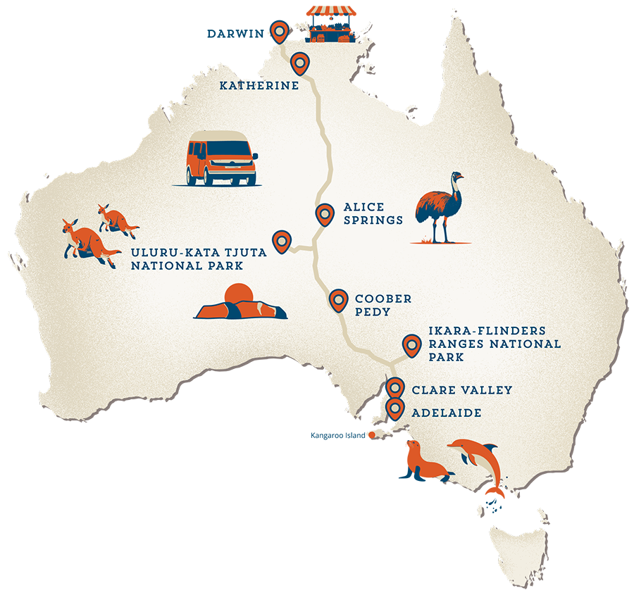 Stuart Highway von Adelaide nach Darwin